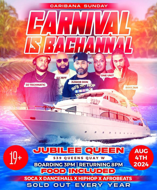 Islandvibez Entertainement is organizing Carnival Is Bachannal - Caribana Sunday Cruise event by Islandvibez Entertainement on 2024–08–04 04 PM in Canada, we are selling the tickets for Carnival Is Bachannal - Caribana Sunday Cruise. https://www.ticketgateway.com/event/view/carnival-i-bachannal