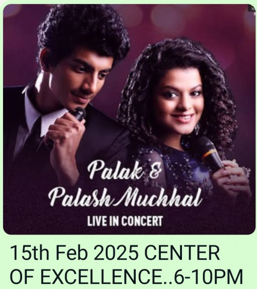 S&P Consortium. is organizing Palak& Palaash Muchhal LIVE concert event by S&P Consortium. 2025–02–15 7 PM in Canada, we are selling the tickets for Palak& Palaash Muchhal LIVE concert. https://www.ticketgateway.com/event/view/palak--palaash-muchhal-live-concert