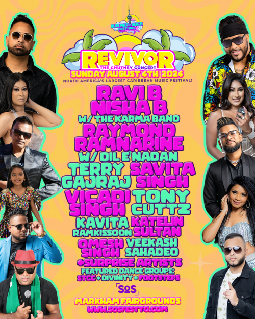 SOSfest INC is organizing REVIVOR - THE DAY TIME CHUTNEY CONCERT - SOS FEST X | CARNIVAL SUNDAY event by SOSfest INC on 2024–08–04 12 PM in Canada, we are selling the tickets for REVIVOR - THE DAY TIME CHUTNEY CONCERT - SOS FEST X | CARNIVAL SUNDAY. https://www.ticketgateway.com/event/view/revivor2024