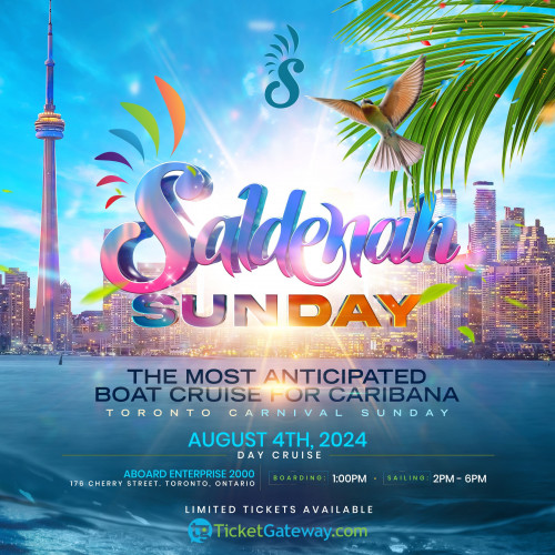 TeamSaldenah is organizing SALDENAH SUNDAY Boat Cruise | Toronto Carnival Sunday 2024 event by TeamSaldenah on 2024–08–04 01 PM in Canada, we are selling the tickets for SALDENAH SUNDAY Boat Cruise | Toronto Carnival Sunday 2024. https://www.ticketgateway.com/event/view/saldenahsunday2024