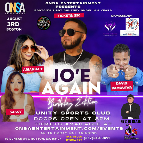 Jo'E is organizing Jo'E Again The Tour (Boston) event by Jo'E 2024–08–03 8 PM in Canada, we are selling the tickets for Jo'E Again The Tour (Boston) .https://www.ticketgateway.com/event/view/jo-e-again-the-tour--boston-