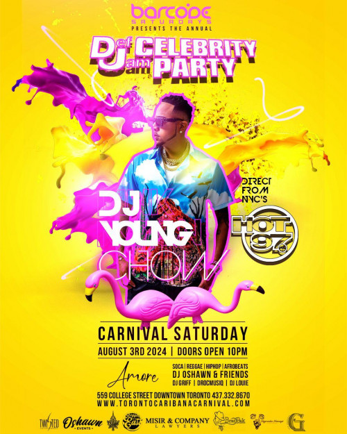 TORONTO CARIBANA CARNIVAL is organizing Def Jam Celebrity Party | Caribana Saturday | Aug 3rd 2024
event by TORONTO CARIBANA CARNIVAL on 2024–08– 03  10 PM in, Canada, we are selling the tickets for Def Jam Celebrity Party | Caribana Saturday | Aug 3rd 2024 .https://www.ticketgateway.com/event/view/def-jam-celebrity-party---caribana-saturday---aug-3rd-2024