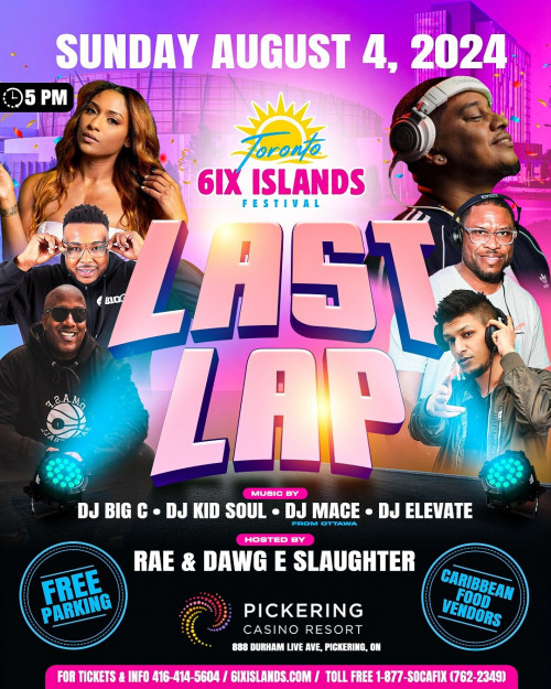 6ix Island Festival is organizing 6IX ISLANDS FESTIVAL "LAST LAP" CARNIVAL SUNDAY event by 6ix Island Festival 2024–08–04 5 PM in Canada, we are selling the tickets for 6IX ISLANDS FESTIVAL "LAST LAP" CARNIVAL SUNDAY .https://www.ticketgateway.com/event/view/6ix-island-festival-last-lap-carnival-sunday