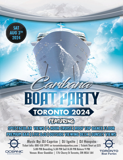 Toronto Boat Parties is organizing Caribana Boat Party Toronto 2024 | Tickets Start at $25 | Official Party event by Toronto Boat Parties on 2024–08–03 05 PM in Canada, we are selling the tickets for Caribana Boat Party Toronto 2024 | Tickets Start at $25 | Official Party. https://www.ticketgateway.com/event/view/caribana-boat-party-toronto-2024---ticket-start-at--25---official-party