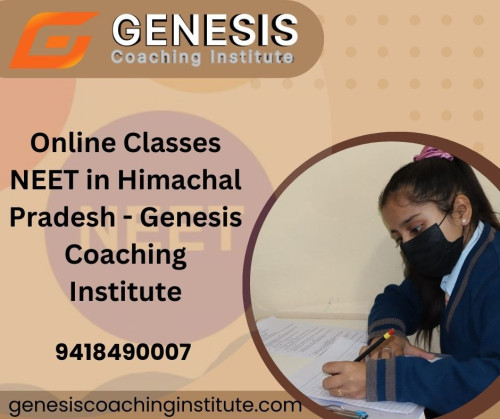 Genesis Coaching Institute in Himachal Pradesh offers online classes for NEET preparation. With a team of experienced faculty and comprehensive study materials, the institute aims to provide quality education to aspiring medical students. The online classes are designed to cover all the essential topics and concepts required for the NEET exam. Students can attend live lectures, interact with teachers, and clarify their doubts in real time. The institute also provides regular mock tests and practice papers to assess the student's progress and help them improve their performance. Genesis Coaching Institute in Himachal Pradesh is committed to guiding students towards success in their NEET journey.