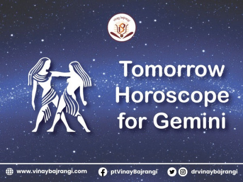 Dr. Vinay Bajrangi also offers tomorrow's horoscope for Gemini. Get a sneak peek into what the stars have in store for you and take charge of your career with confidence. Trust in Dr. Vinay Bajrangi's expertise and unlock your full potential in your professional life. For more info visit: https://www.vinaybajrangi.com/horoscope/tomorrow-horoscope/gemini.php