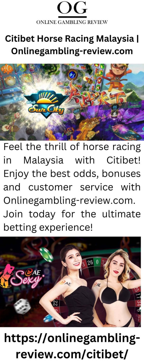 Feel the thrill of horse racing in Malaysia with Citibet! Enjoy the best odds, bonuses and customer service with Onlinegambling-review.com. Join today for the ultimate betting experience!

https://onlinegambling-review.com/citibet/