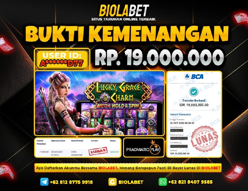 BIOLABET JACKPOT Pragmatic Play Rp.19.000.000.,- LUNAS