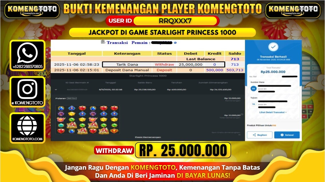 LAGI & LAGI!! KEMENANGAN BESAR DI SLOT STARLIGHT PRINCESS 1000  SEBESAR Rp.25.000.000 KOMENGTOTO BAYAR LUNAS SECEPAT KILAT !! KOMENGTOTO BAYAR SECEPAT KILAT !!