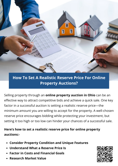 Setting a realistic reserve price is key to success in online property auctions in Ohio. Research comparable properties, factor in market trends, and consult professionals to determine a fair minimum price. A balanced reserve attracts more bidders, increases competition, and ensures you don’t sell below market value while still encouraging a timely and profitable sale. To know more visit here https://www.wyethauctions.com/real-estate