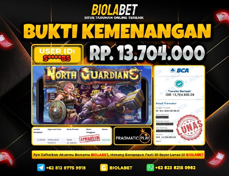 BIOLABET JACKPOT  Pragmatic Play  Rp.13.704.000.,- LUNAS