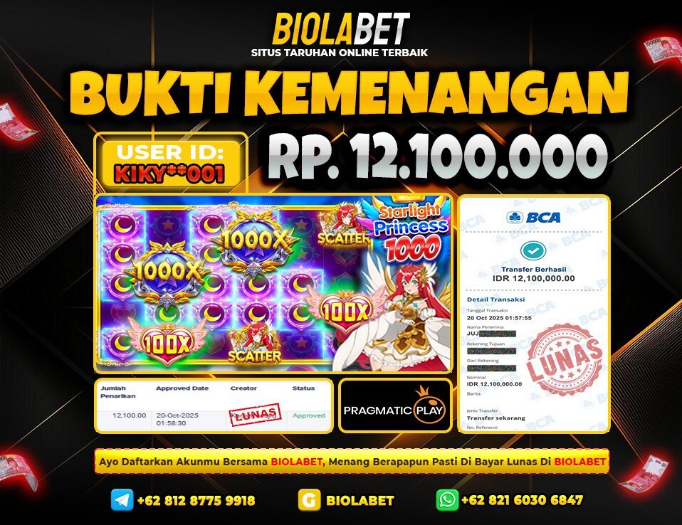 BIOLABET JACKPOT Pragmatic Play Rp.12.100.000.,- LUNAS