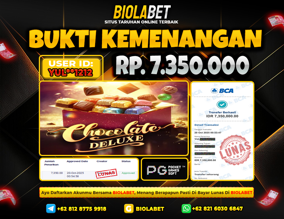 BIOLABET JACKPOT PG Soft Rp.7.350.000.,- LUNAS