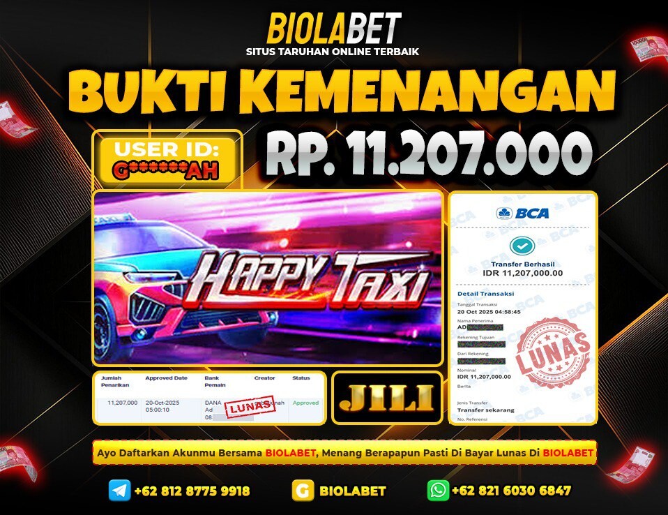 BIOLABET JACKPOT Jili Rp.11.207.000.,- LUNAS