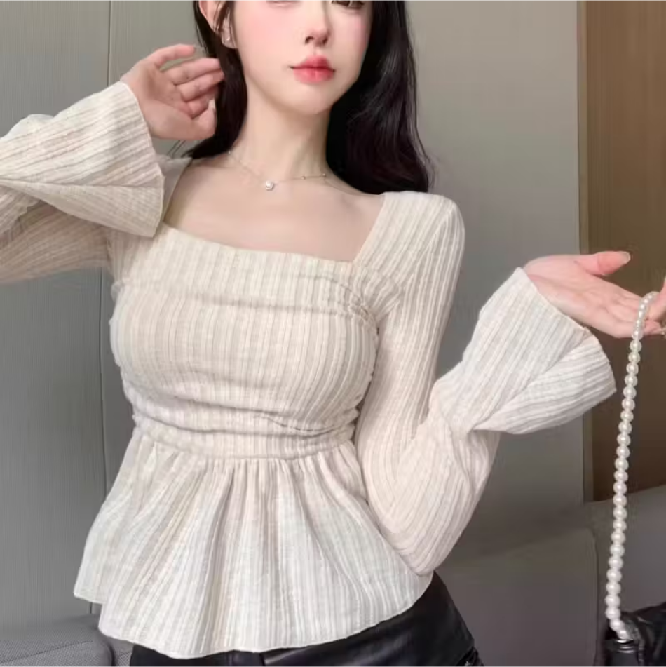 Atasan Wanita Baju Lengan Panjang Korean Style | Pakaian Wanita