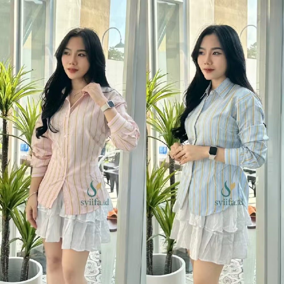 Kemeja Kerja Wanita Fit Lengan Panjang