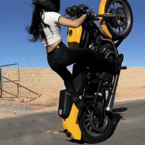 Girl Wheelie Motorcycle Danger GIF