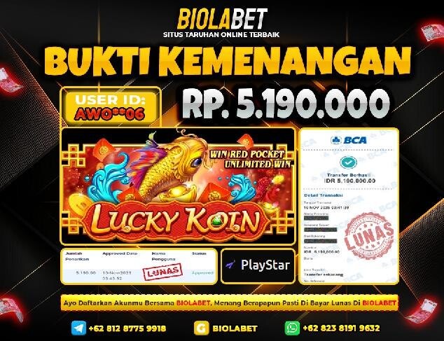 BIOLABET JACKPOT PlayStar Rp.5.190.000.,- LUNAS