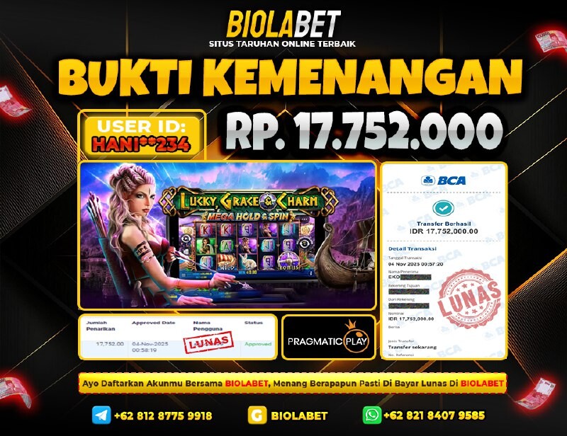 BIOLABET JACKPOT Pragmatic Play Rp.17.752.000.,- LUNAS
