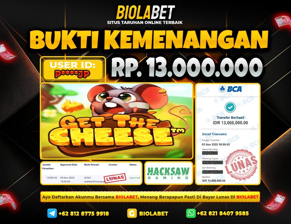 BIOLABET JACKPOT Hacksaw Rp.13.000.000.,- LUNAS