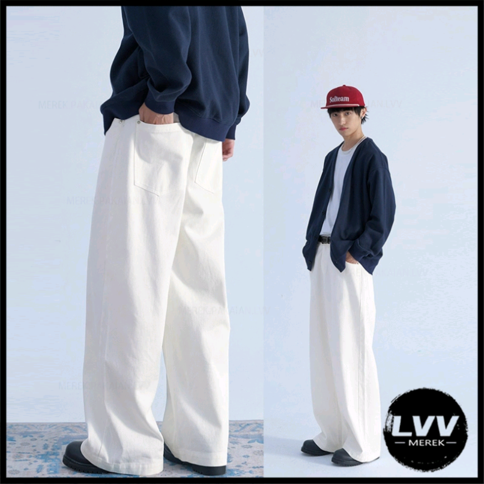 Celana Jeans Pria Korean Style Putih
