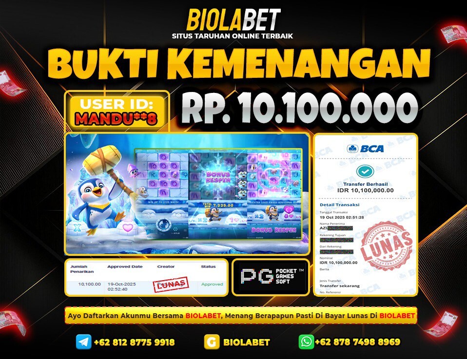 BIOLABET JACKPOT PG Soft Rp.10.100.000.,- LUNAS