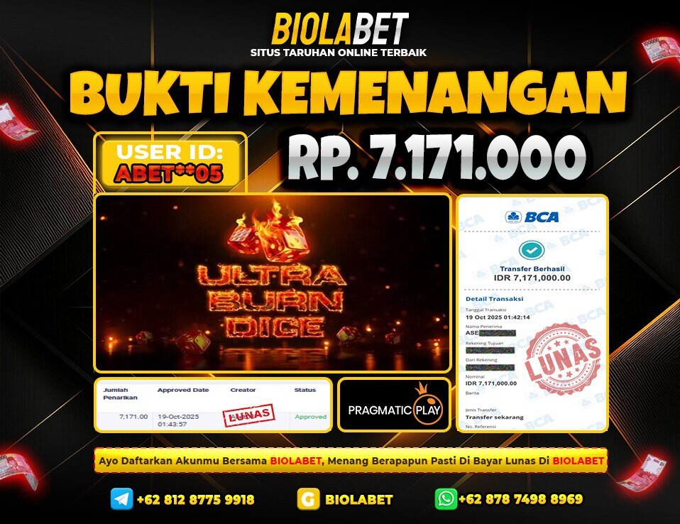 BIOLABET JACKPOT Pragmatic Play Rp.7.171.000.,- LUNAS