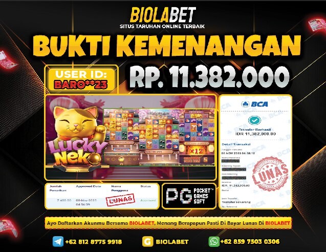 BIOLABET JACKPOT Pg Soft Rp.11.382.000.,- LUNAS