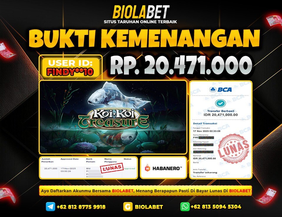 BIOLABET JACKPOT Habanero Rp.20.471.000.,- LUNAS