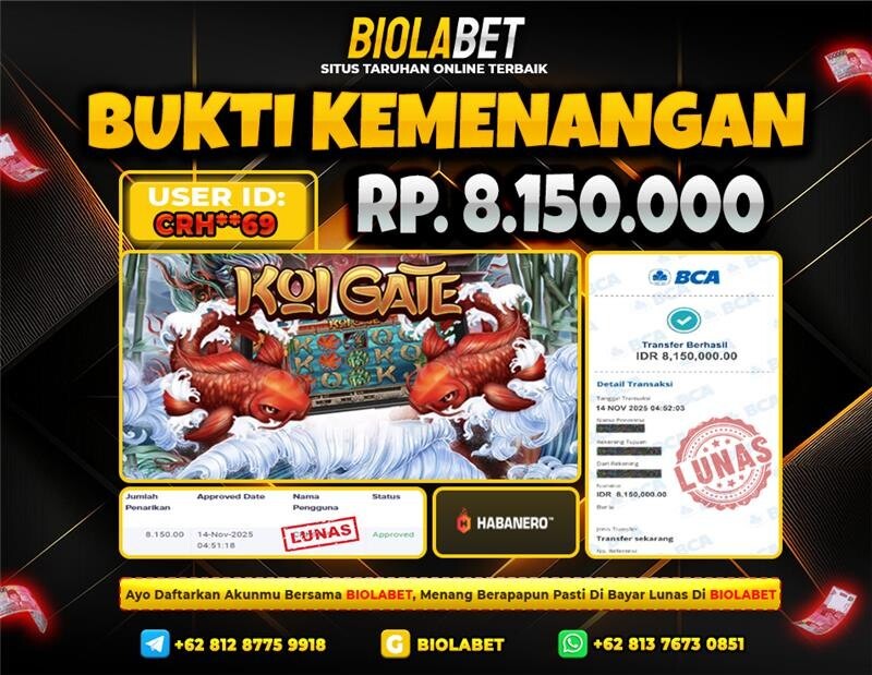 BIOLABET JACKPOT Habanero Rp.8.150.000.,- LUNAS