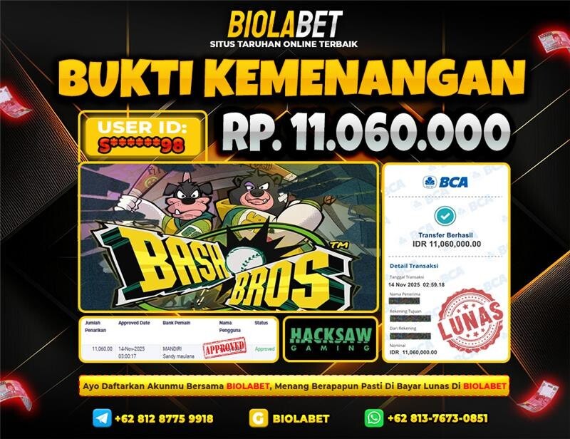 BIOLABET JACKPOT Hacksaw Rp.11.060.000.,- LUNAS