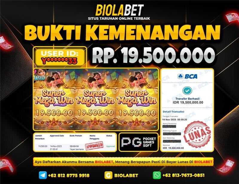 BIOLABET JACKPOT Pg Soft Rp.19.500.000.,- LUNAS