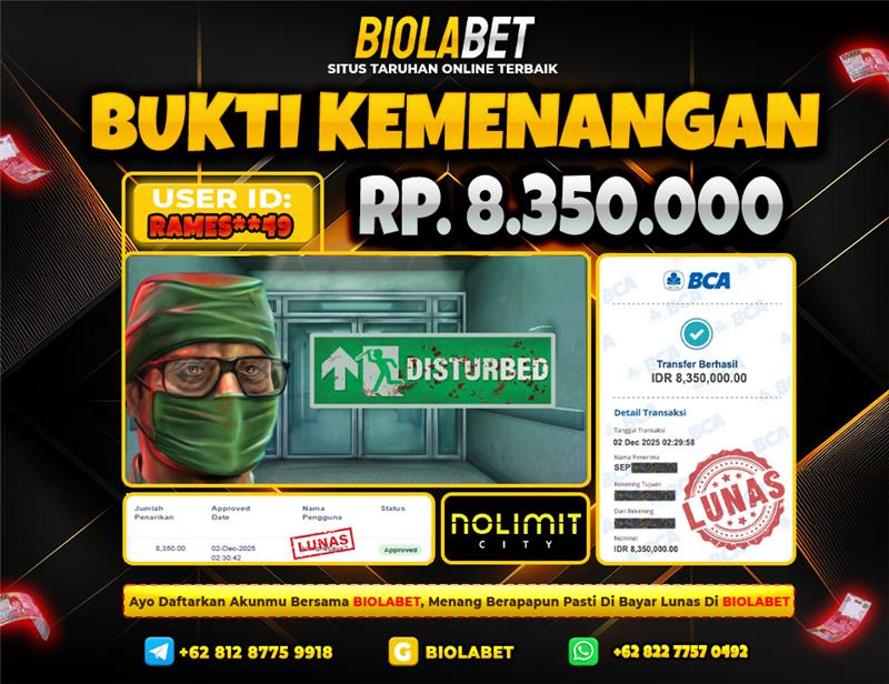 BIOLABET JACKPOT No Limit City Rp.8.350.000.,- LUNAS
