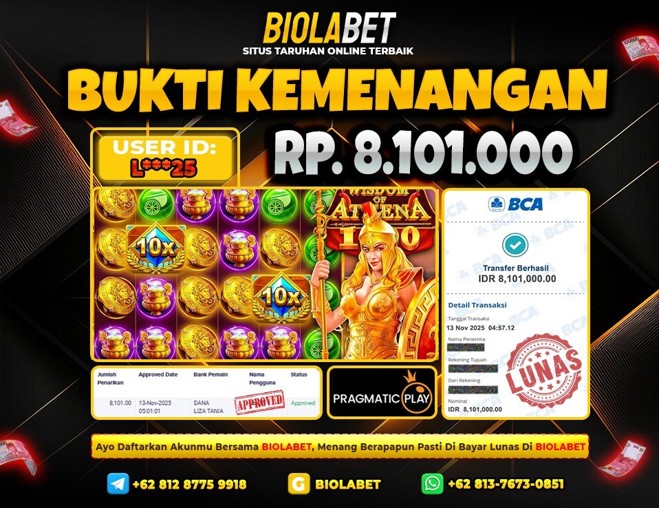 BIOLABET JACKPOT Pragmatic Play Rp.8.101.000.,- LUNAS