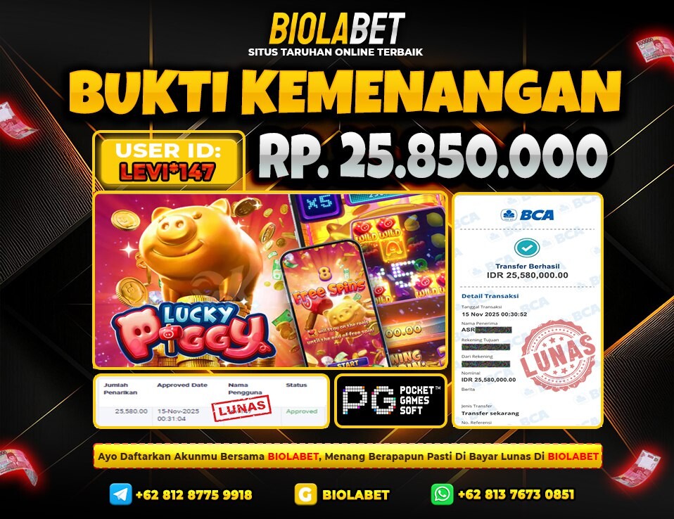 BIOLABET JACKPOT Pg Soft Rp.25.850.000.,- LUNAS