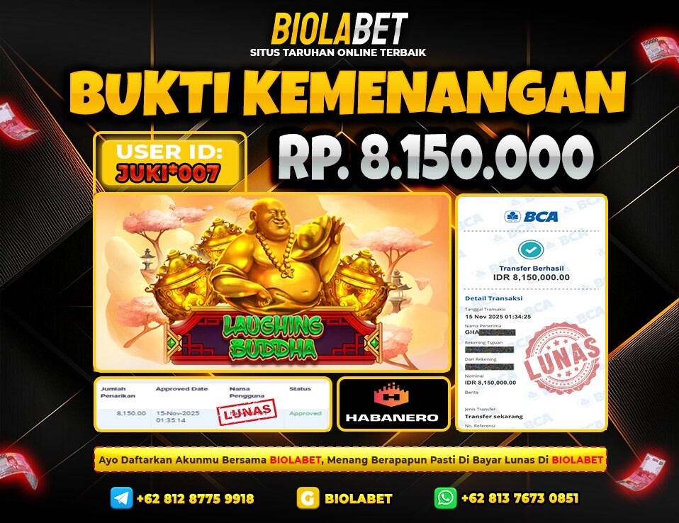 BIOLABET JACKPOT HABANERO Rp.8.150.000.,- LUNAS