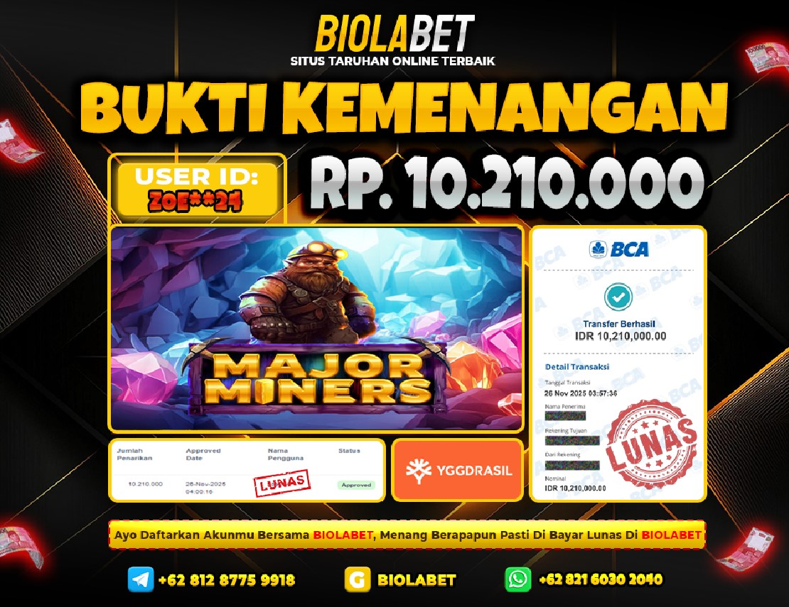 BIOLABET JACKPOT Yggdrasil Rp.10.210.000.,- LUNAS