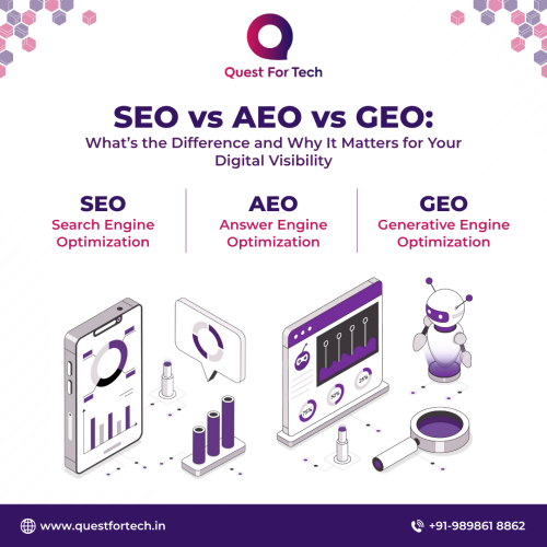 Quest For Tech delivers powerful AEO, GEO, and SEO solutions designed to increase search visibility, boost local presence, and drive qualified leads. We optimize your digital footprint to help your business rank higher, get discovered faster, and grow smarter in today’s competitive search landscape. https://www.questfortech.in/