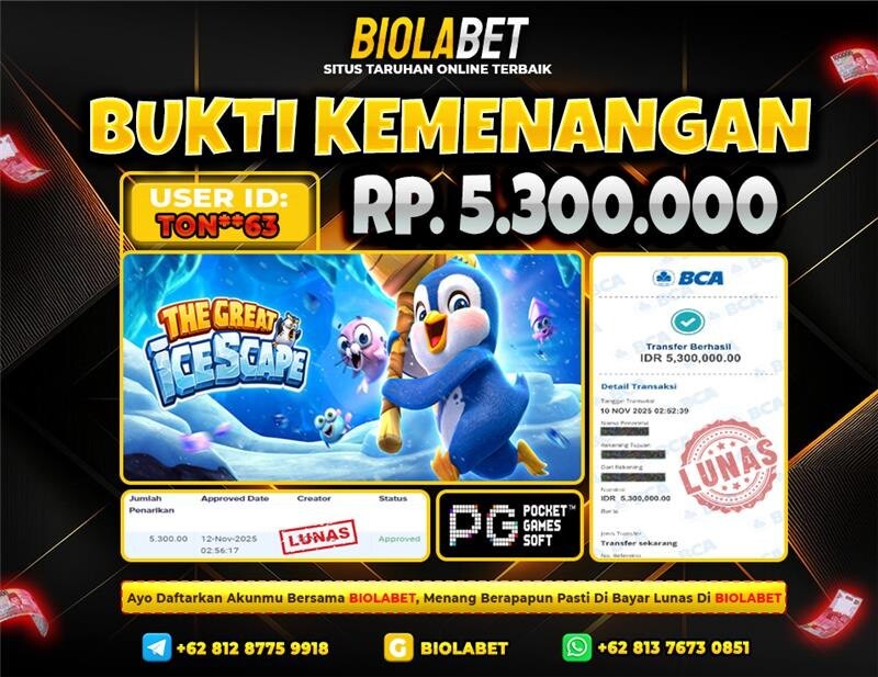 BIOLABET JACKPOT Pg Soft Rp.5.300.000.,- LUNAS