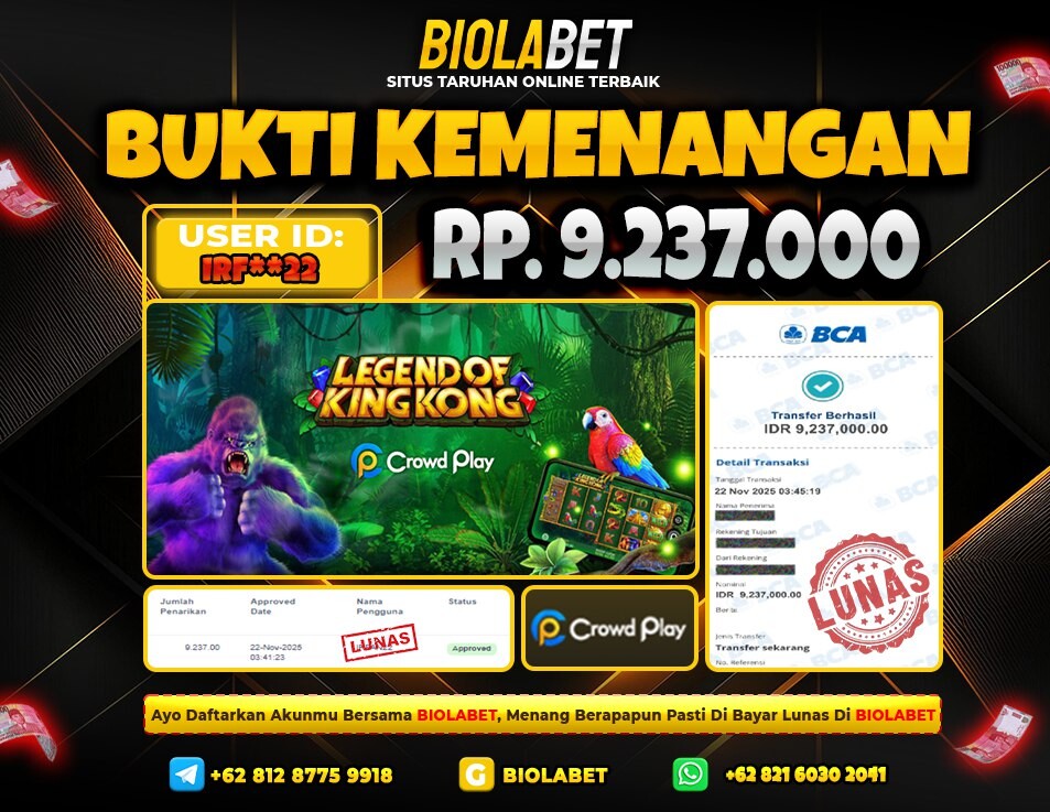 BIOLABET JACKPOT Crowd Play Rp.9.237.000.,- LUNAS
