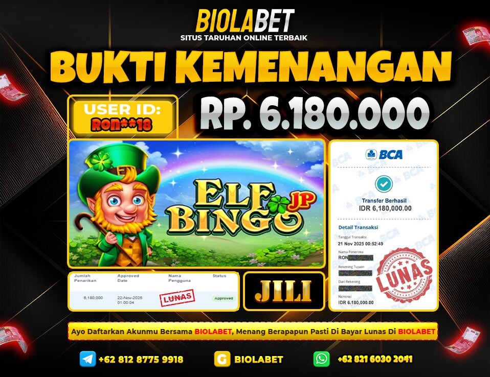 BIOLABET JACKPOT Jili Rp.6.180.000.,- LUNAS