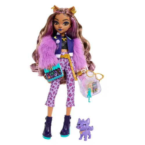 Monster High Clawdeen Wolf Fashion Doll with Pet Dog Crescent Backpack and Other Accessories 7cb91d2