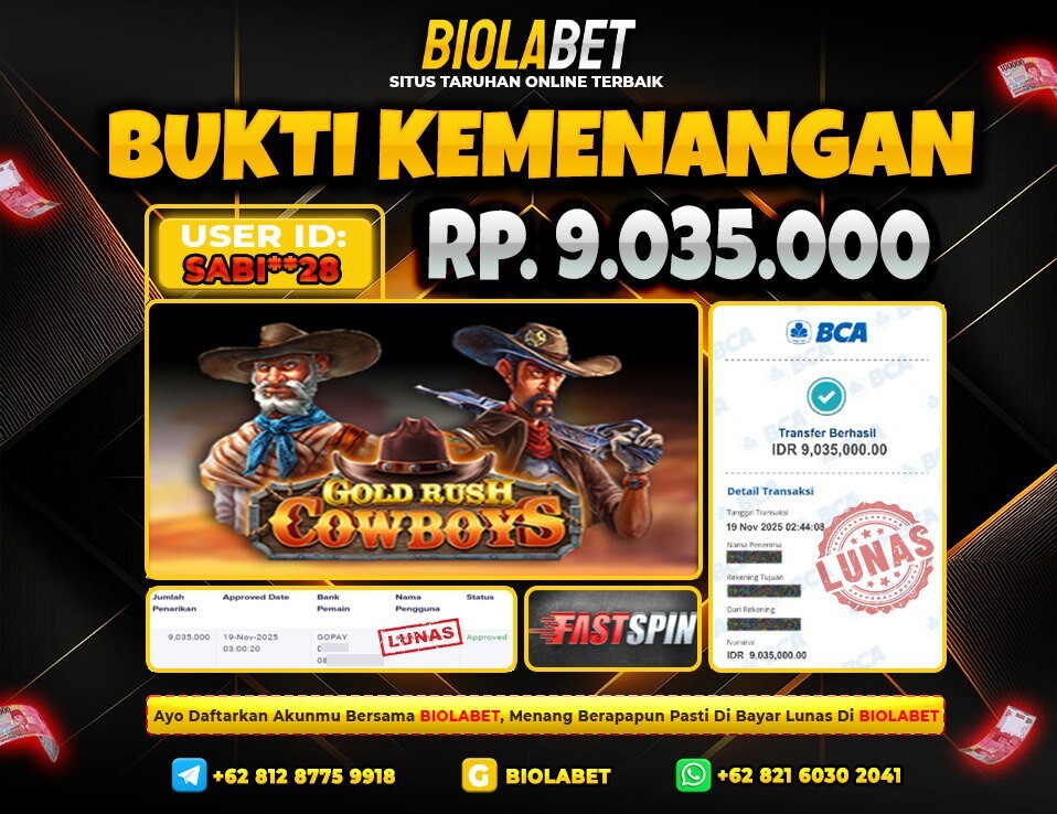 BIOLABET JACKPOT Fast Spin Rp.9.035.000.,- LUNAS