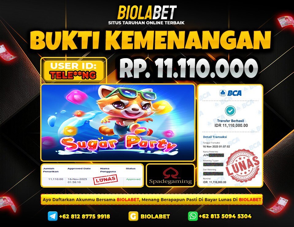 BIOLABET JACKPOT Spadegaming Rp.11.110.000.,- LUNAS