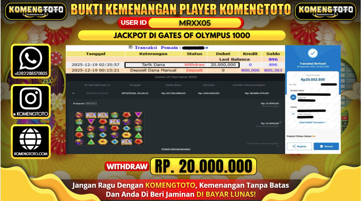 LAGI & LAGI!! KEMENANGAN BESAR DI SLOT GATES OF OLYMPUS 1000 SEBESAR Rp.20.000.000 KOMENGTOTO BAYAR LUNAS SECEPAT KILAT !! KOMENGTOTO BAYAR SECEPAT KILAT !!