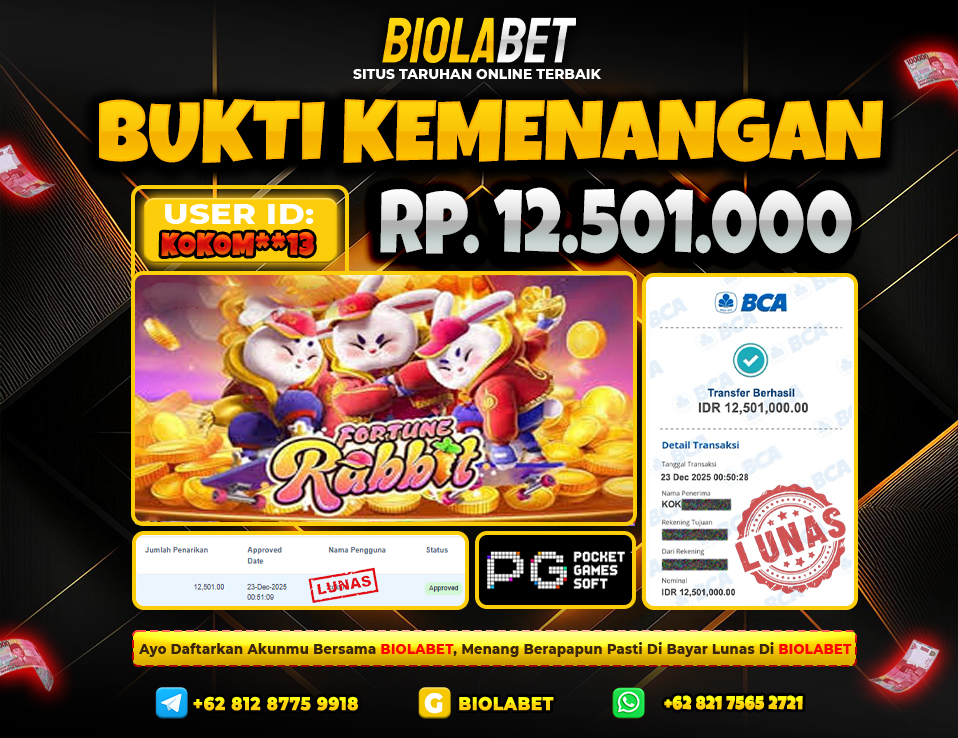 BIOLABET JACKPOT PG Soft Rp.12.501.000.,- LUNAS