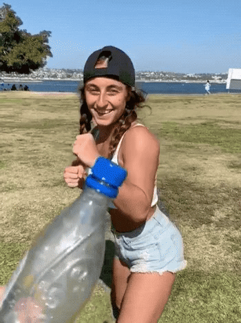 Girl Flip Bottle Cap LEAD ezgif.com video to gif converter