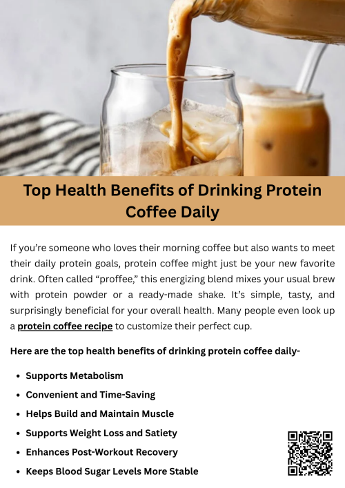 Drinking protein coffee daily can boost energy, support muscle recovery, enhance metabolism, and keep you fuller for longer. It also helps stabilize blood sugar, improve focus, and support weight-management goals. With the right protein coffee recipe, you get a delicious and nutritious drink that fuels your day while offering multiple health benefits in every cup. To know more visit here- https://wideawakecoffee.com/caramel-cold-foam-iced-coffee/