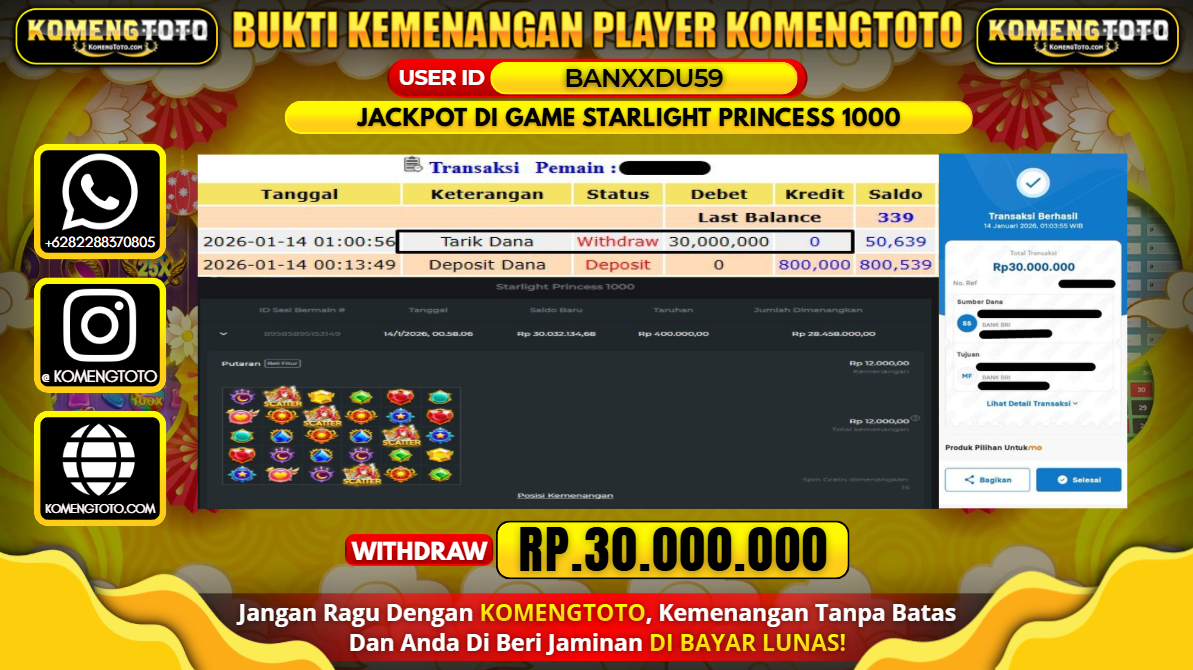 LAGI & LAGI!! KEMENANGAN BESAR DI SLOT STARLIGHT PRINCESS 1000 SEBESAR Rp.30.000.000 KOMENGTOTO BAYAR LUNAS SECEPAT KILAT !! KOMENGTOTO BAYAR SECEPAT KILAT !!