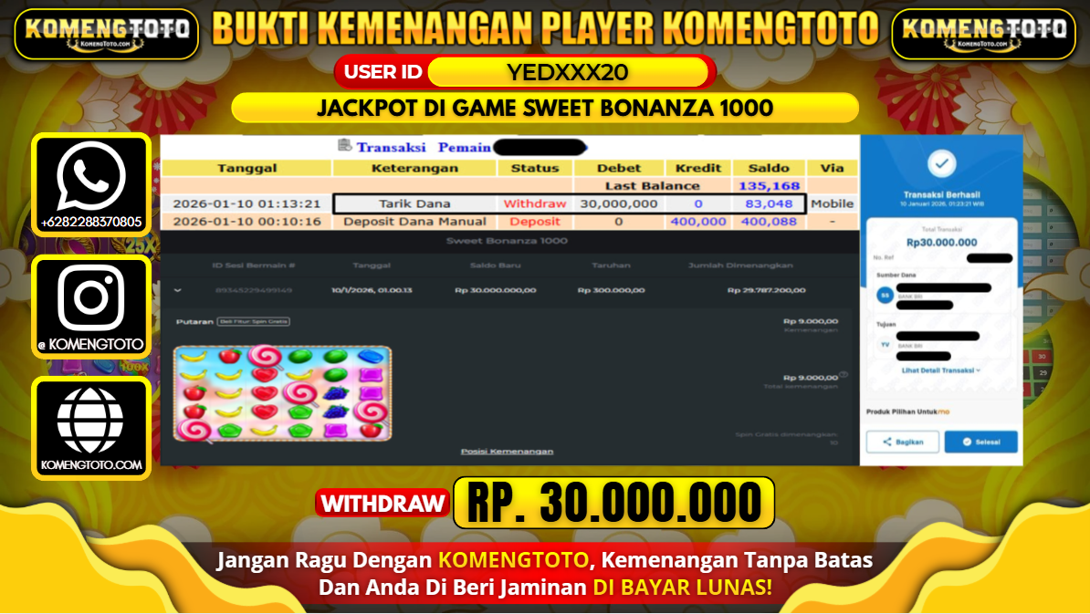 LAGI & LAGI!! KEMENANGAN BESAR DI SLOT GATES OF OLYMPUS 1000 SEBESAR Rp.30.000.000 KOMENGTOTO BAYAR LUNAS SECEPAT KILAT !! KOMENGTOTO BAYAR SECEPAT KILAT !!
